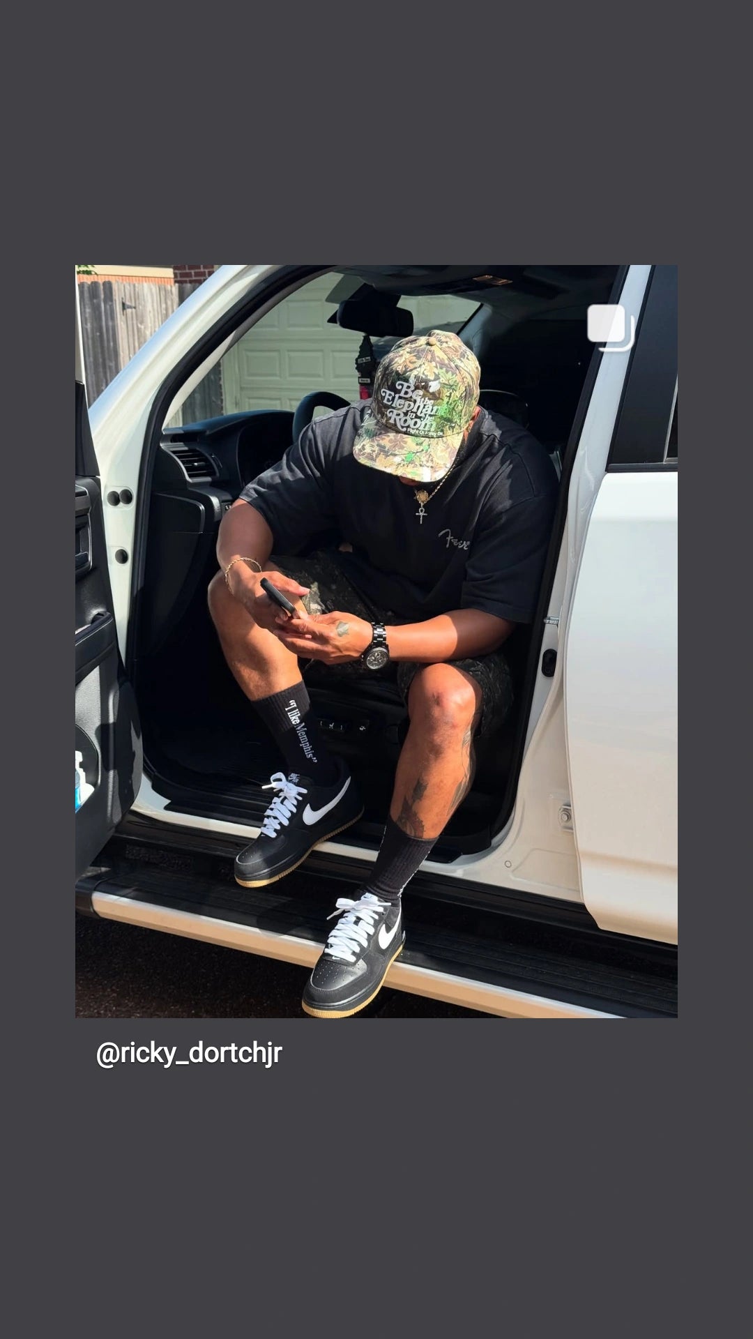 Woodland Camo trucker hat Be the Elephant In the Room