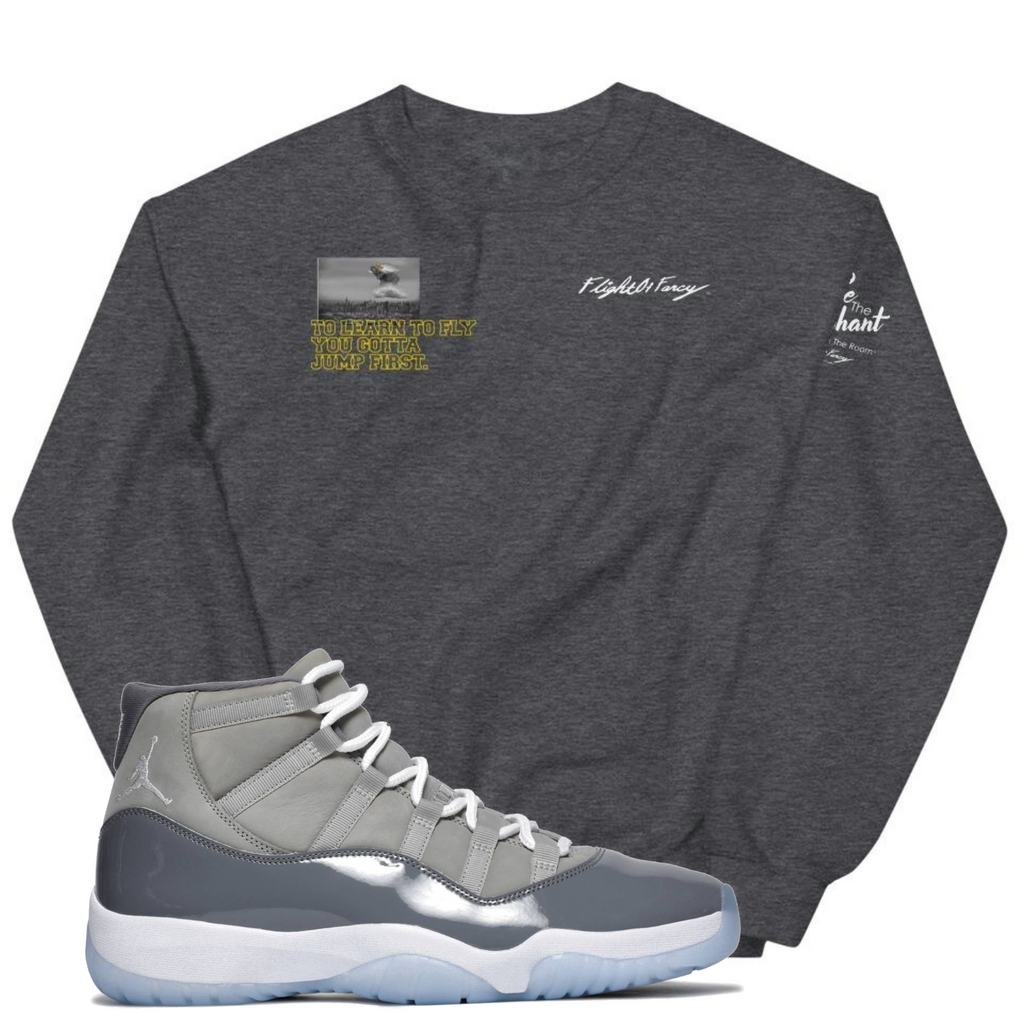 Cool Grey Jordan crew "Courage"