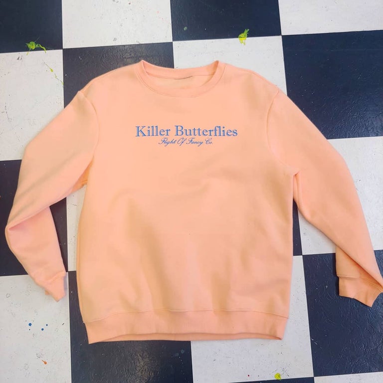 Killer Butterflies Peach Crewneck