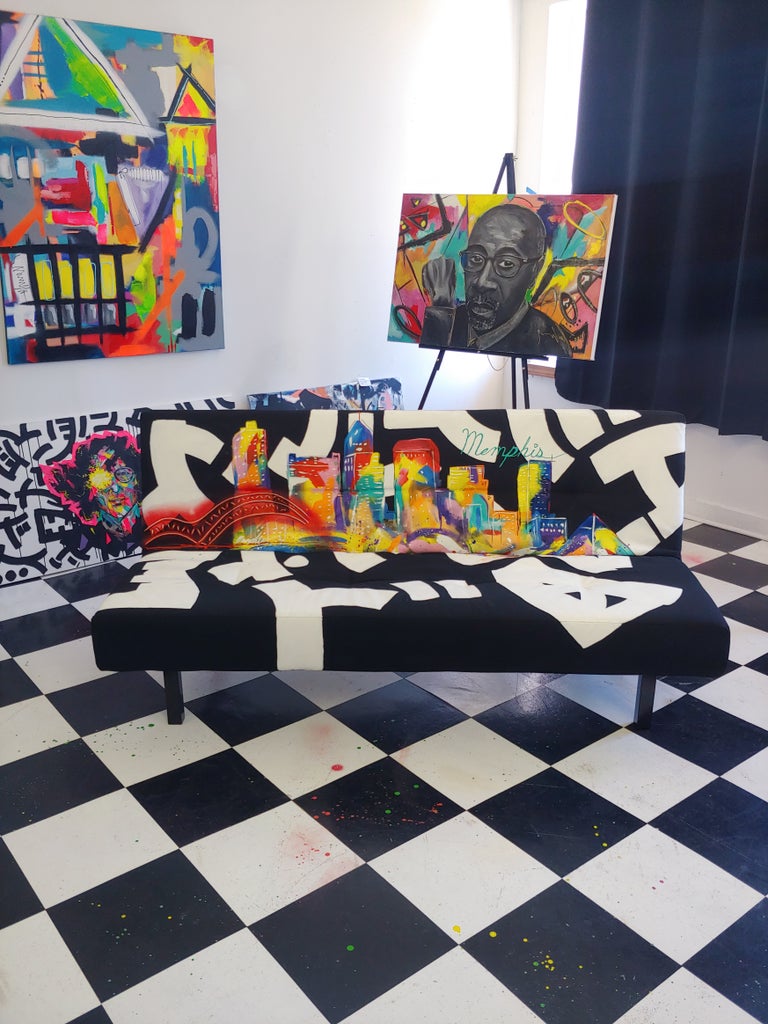 Custom Painted Futon "Memphis"
